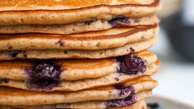 Whole Wheat Blueberry Pancakes - Featured