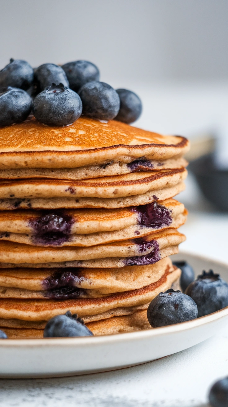 Whole Wheat Blueberry Pancakes