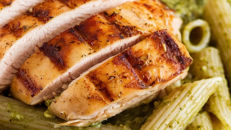 Whole Wheat Pesto Chicken Penne - Featured