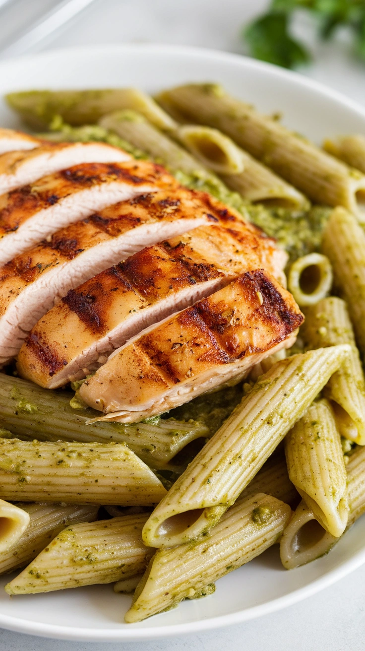 Whole Wheat Pesto Chicken Penne