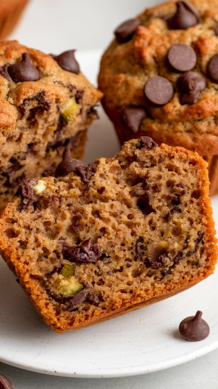 Whole Wheat Zucchini Chocolate Chip Muffins