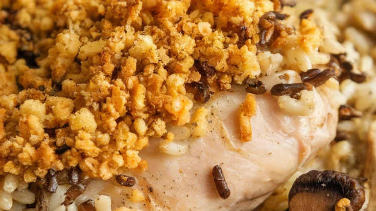 Wild Rice and Mushroom Chicken Casserole - Featured