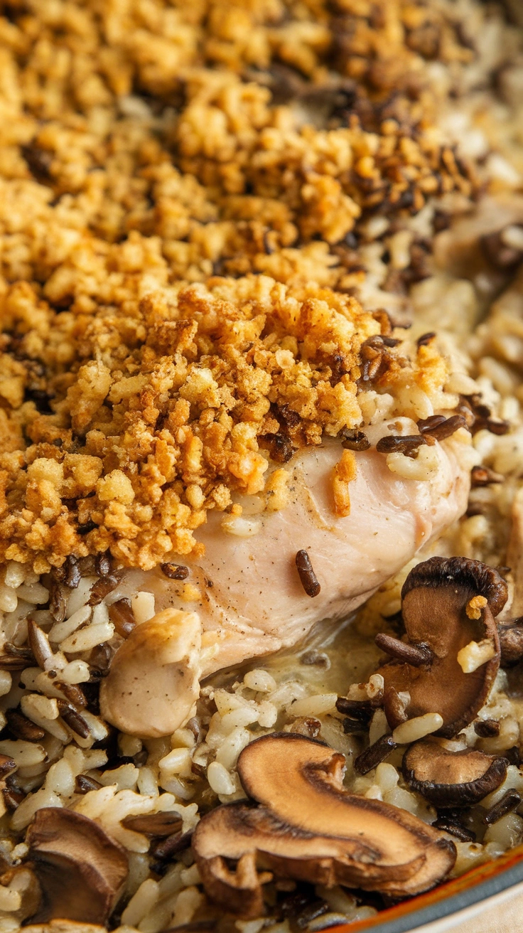 Wild Rice and Mushroom Chicken Casserole