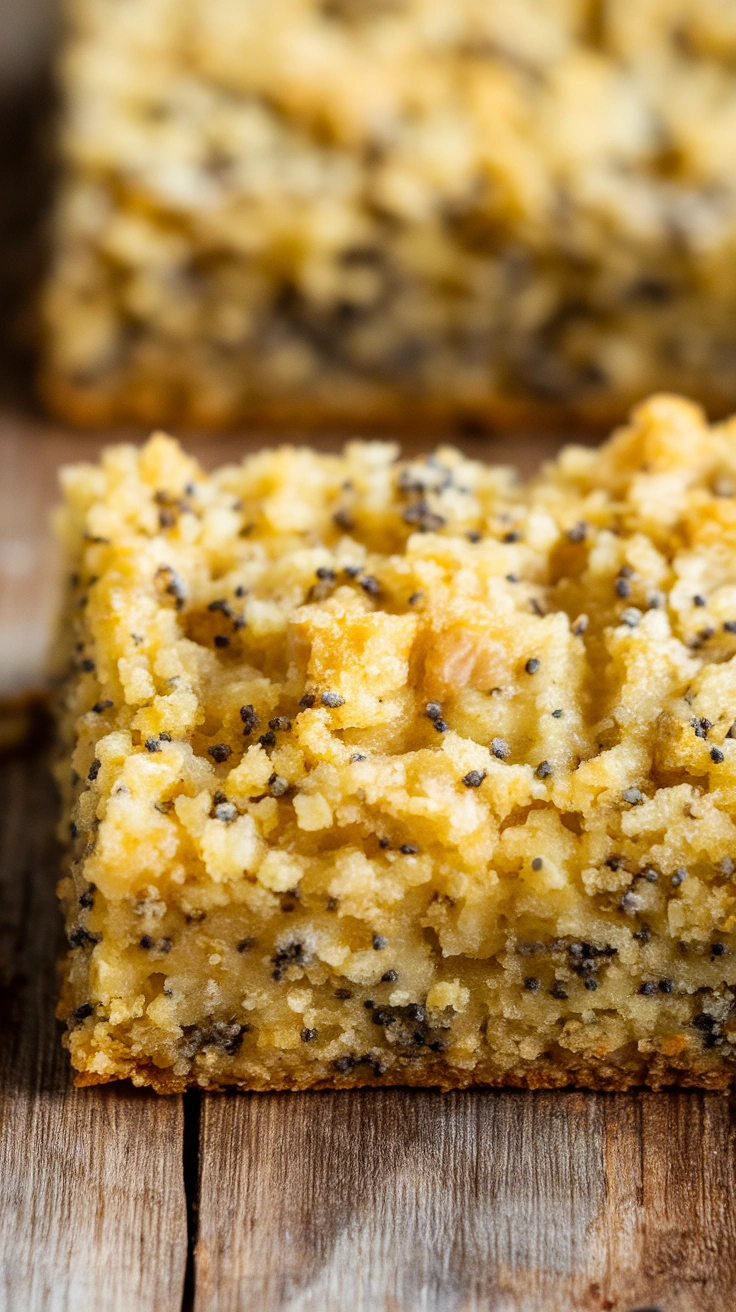 Zesty Lemon Poppy Seed Bars