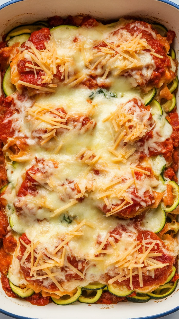 Zucchini Noodle Chicken Parmesan Casserole