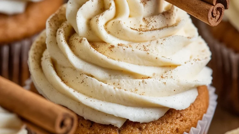 Best Cinnamon Cupcakes Recipe + Cream Cheese Frosting - Featured