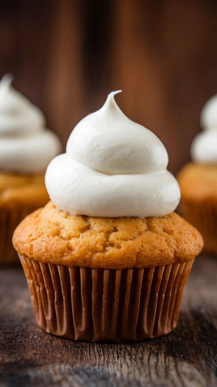Butterscotch Cupcakes with Creamy Frosting