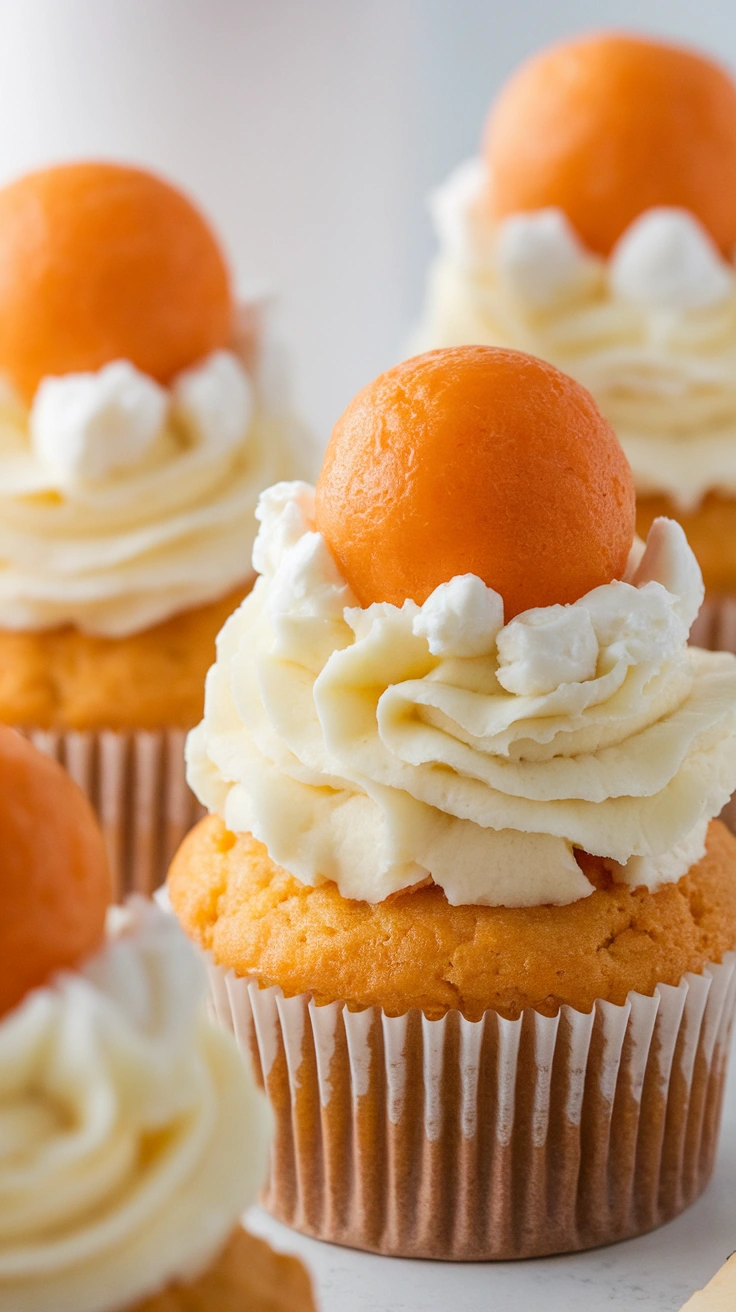 Fresh Cantaloupe Melon Cupcakes