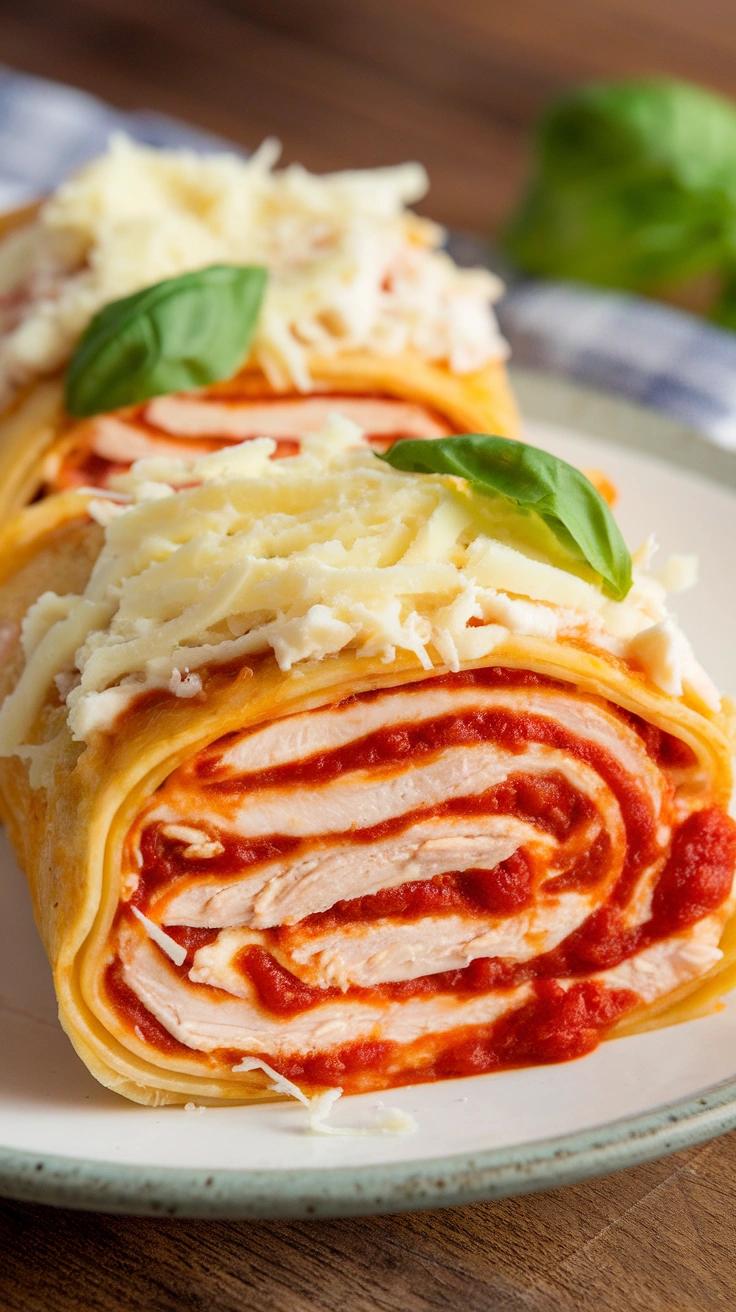 Creamy Chicken Lasagna Roll Ups