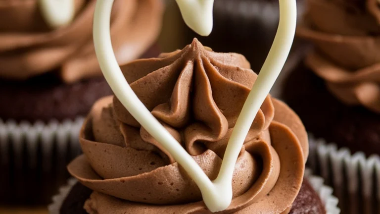 Cocoa Butter Cupcakes with Chocolate Whipped Cream and Homemade White Chocolate Toppers - Featured