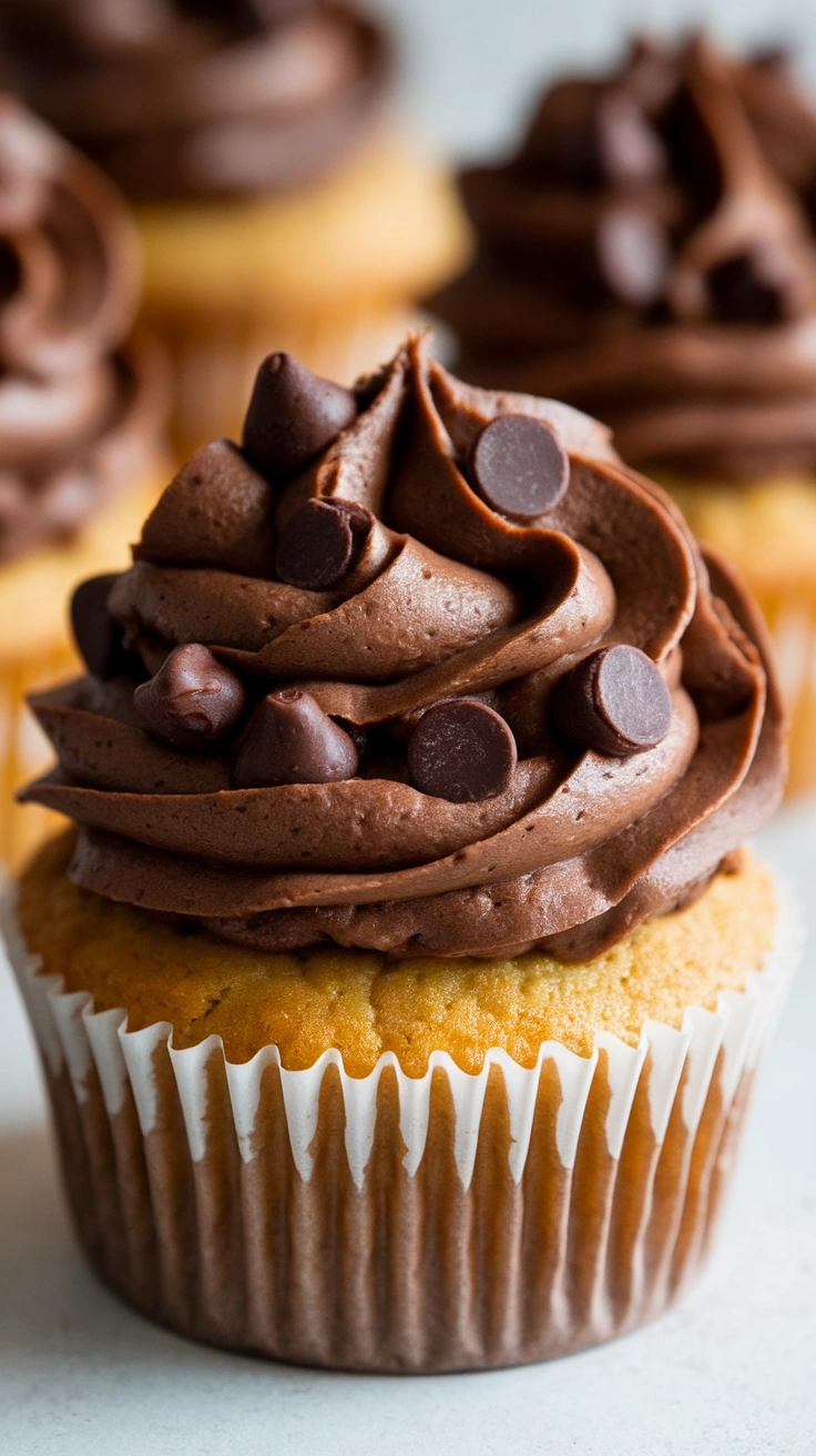Chocolate Chip Cookie Dough Stuffed Cupcakes