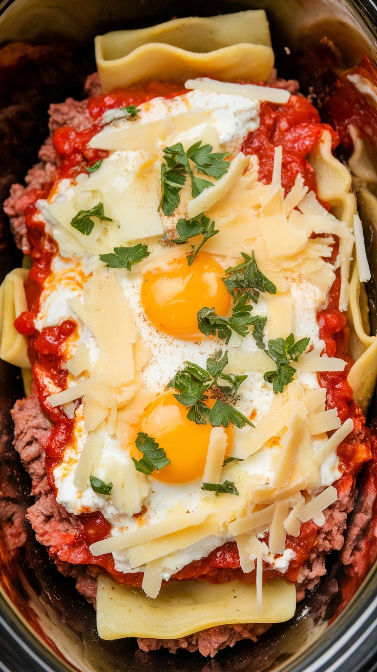Crockpot Ground Beef Lasagna