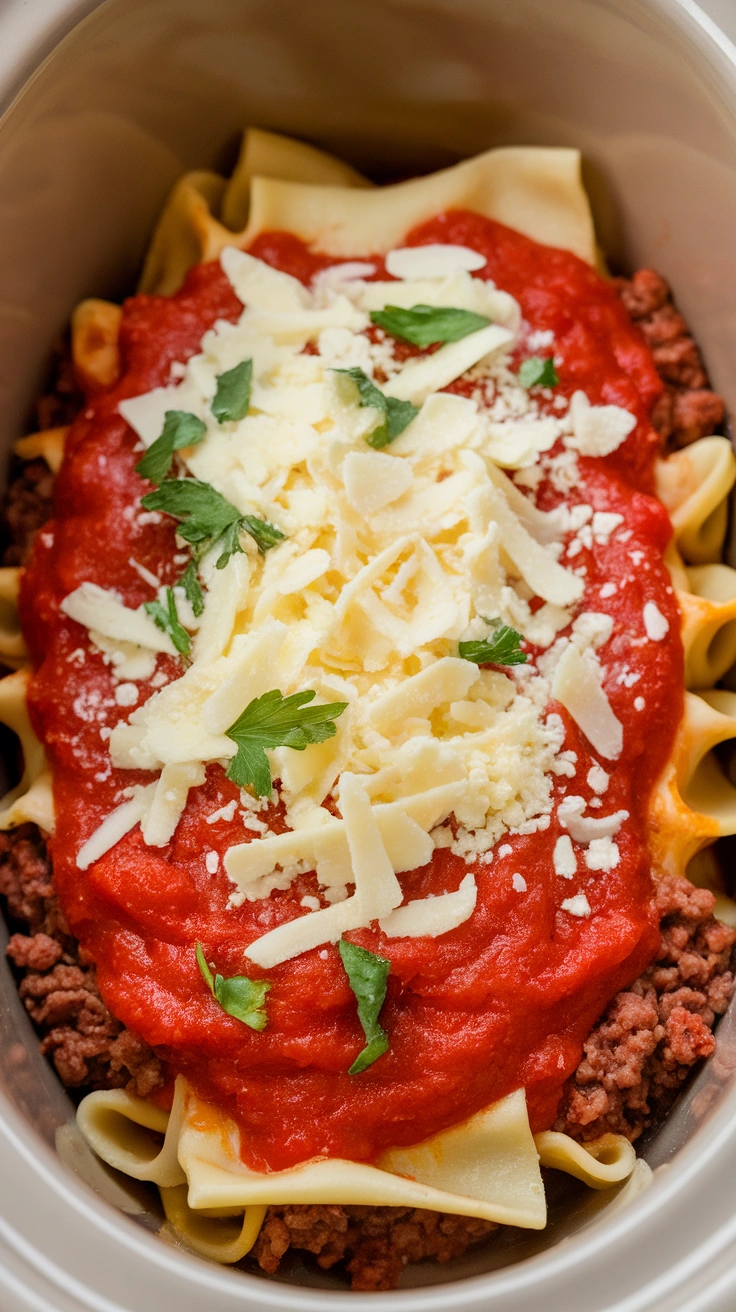 Slow Cooker Sausage Lasagna