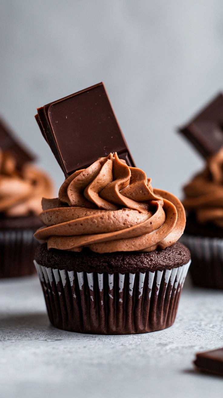 Fudgy Flourless Chocolate Cupcakes
