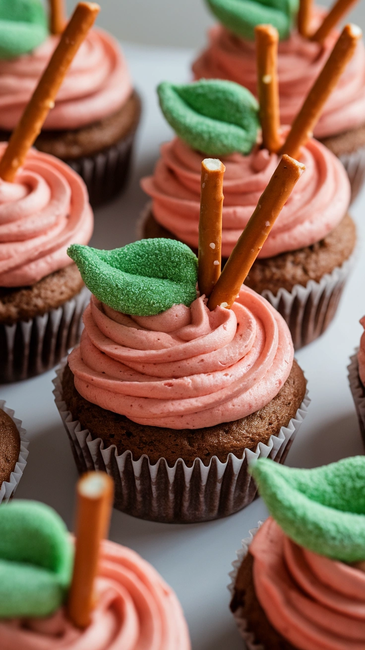 Red Apple Shaped Cupcakes