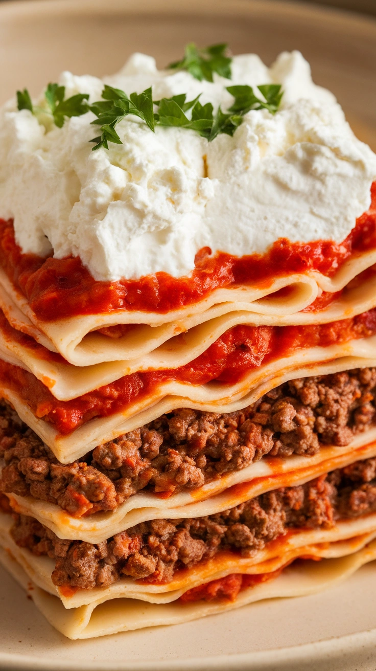 Slow Cooker Lasagna with Cottage Cheese