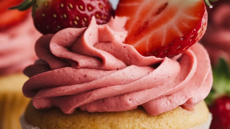 Easy Strawberry Cupcakes with Strawberry Frosting - Featured