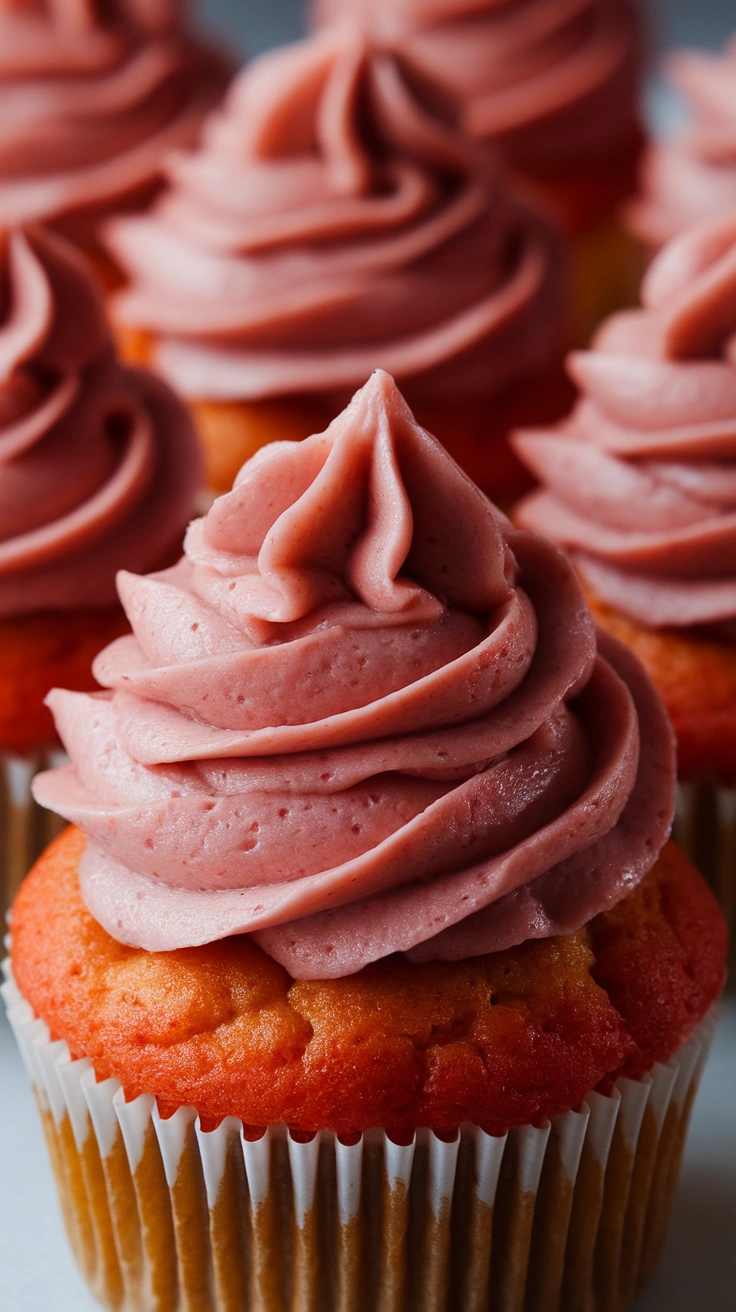 Double Strawberry Cupcakes with Strawberry Frosting