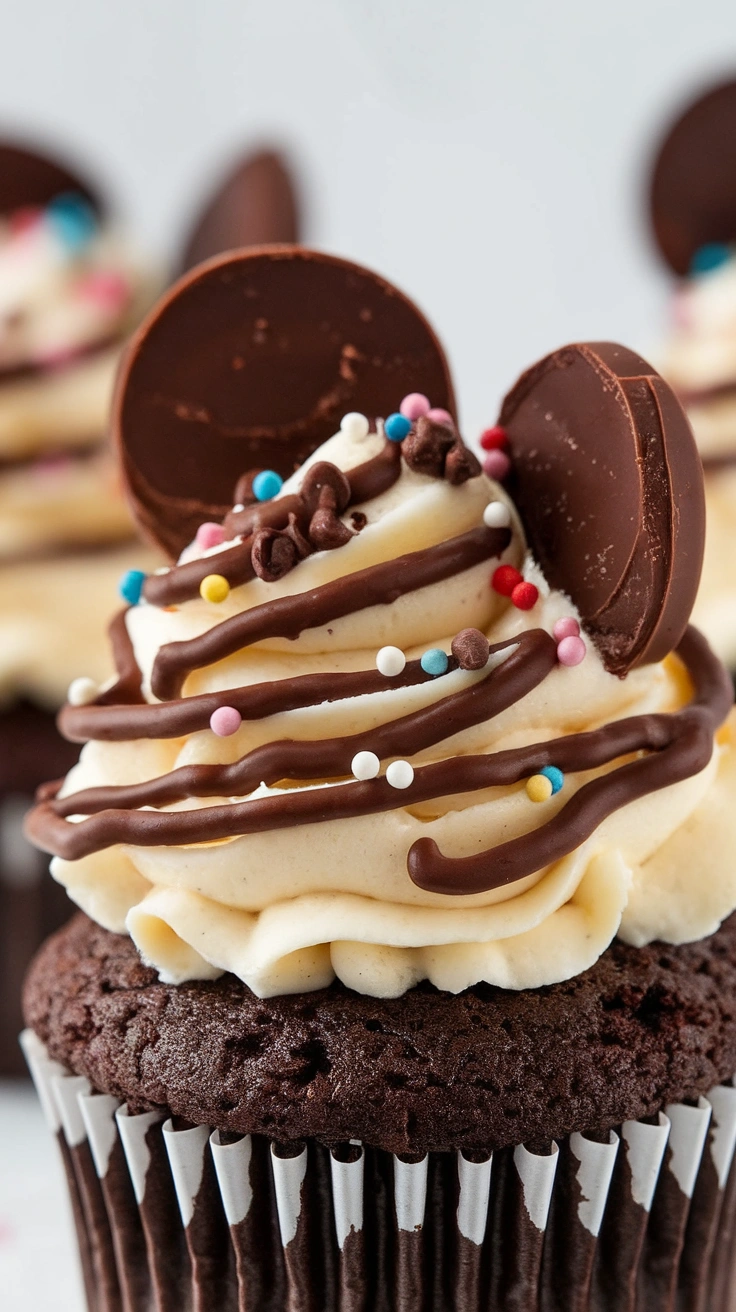 Chocolate Dipped Hi-Hat Cupcakes
