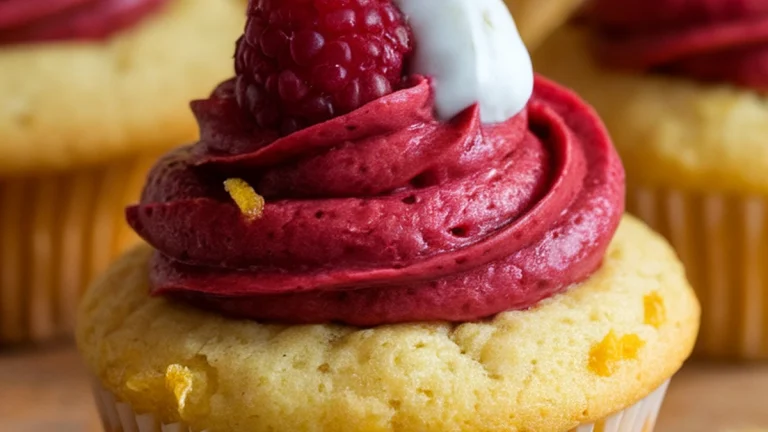 Keto Lemon Cupcakes with Raspberry Frosting - Featured