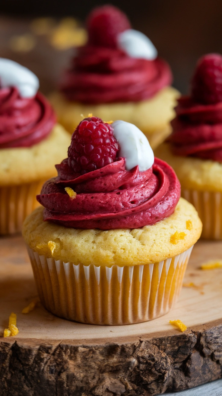 Keto Lemon Cupcakes with Raspberry Filling