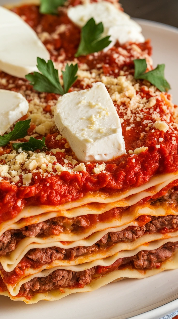 Traditional Lasagna with Cottage Cheese