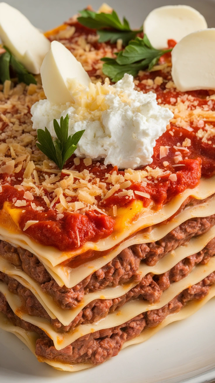 Ground Beef Lasagna with Cottage Cheese