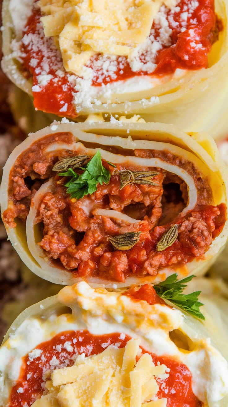 Classic Ground Beef Lasagna Roll Ups