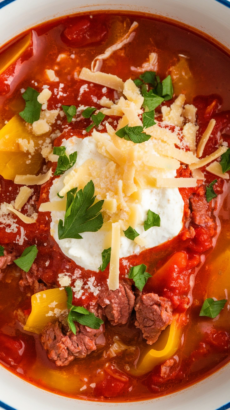 Hearty Beef Lasagna Soup