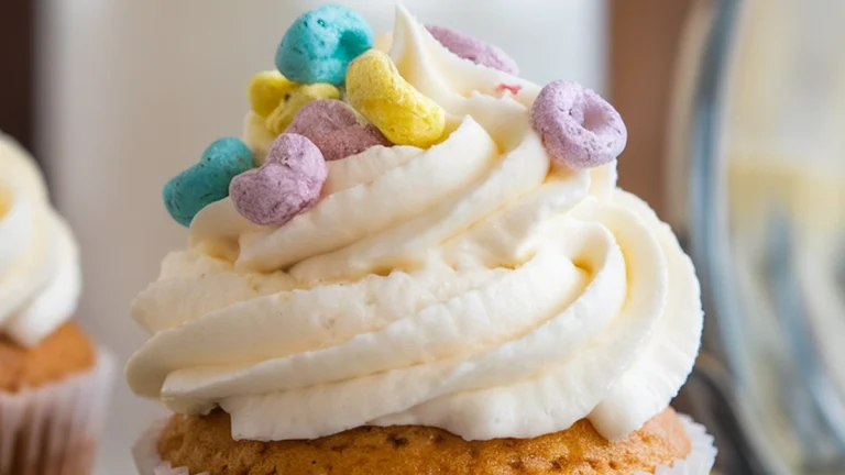 Lucky Charms Cupcakes with Marshmallow Buttercream Frosting - Featured