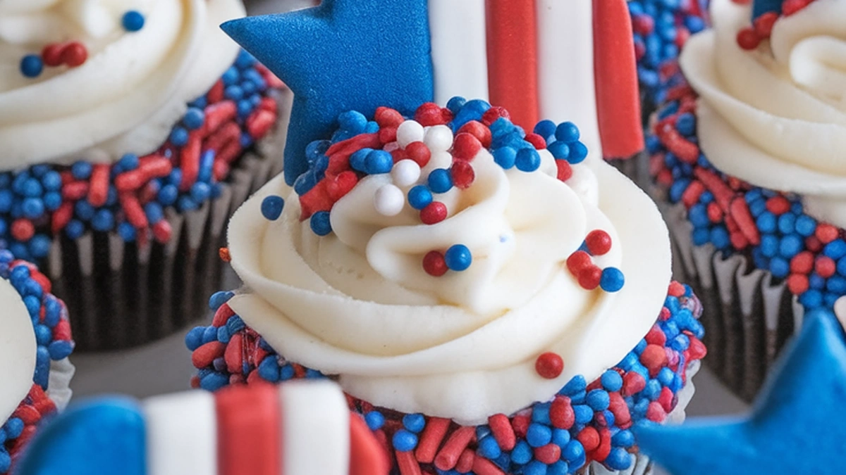 Red, White, and Blue Mini Cupcakes
