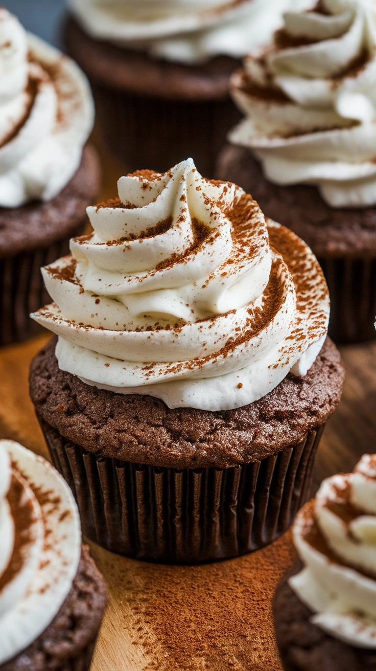 Chocolate Espresso Cupcakes with Cream Frosting