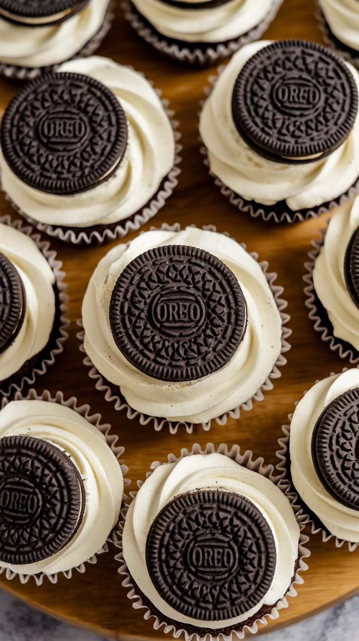 Oreo Cookies and Cream Cupcakes