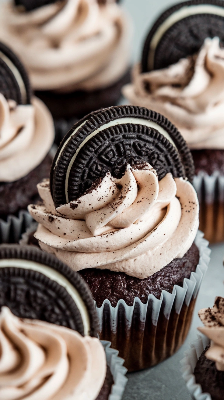 Cookies and Cream Oreo Cupcakes