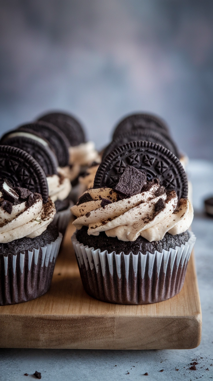 Cookies and Cream Oreo Cupcakes