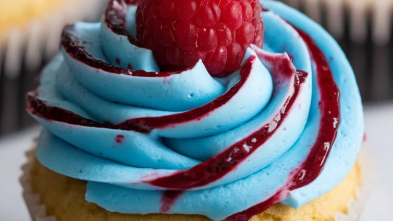 Patriotic Vanilla Cupcakes with Mixed Berry Jam - Featured