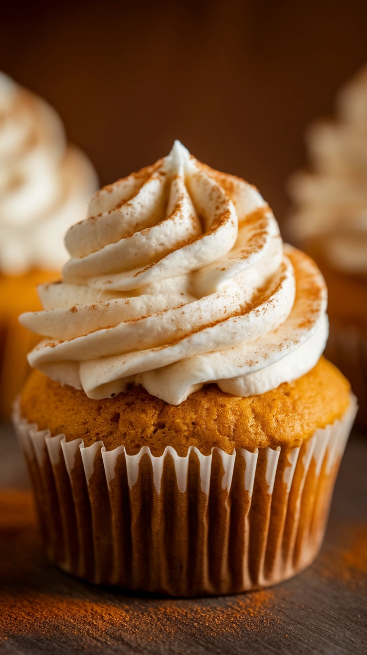 Pumpkin Spice Latte Cupcakes with Whipped Frosting