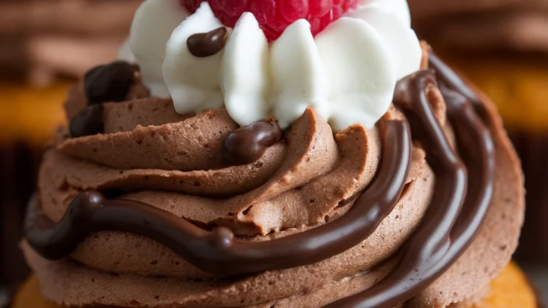 Raspberry Cupcakes with Chocolate Whipped Cream - Featured