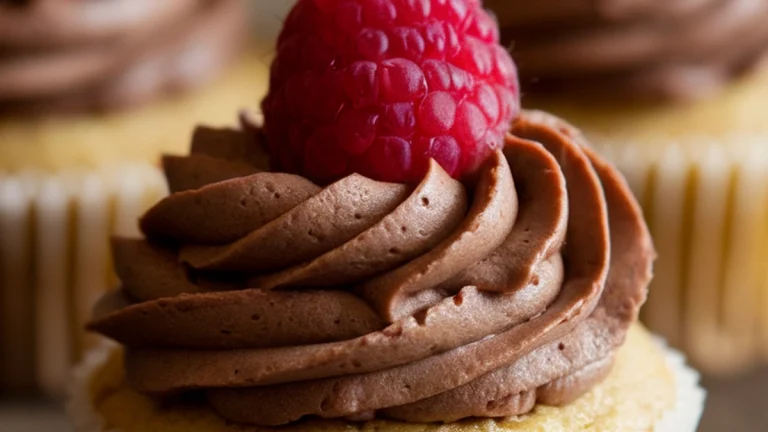 Raspberry Cupcakes with Chocolate Whipped Cream - Featured