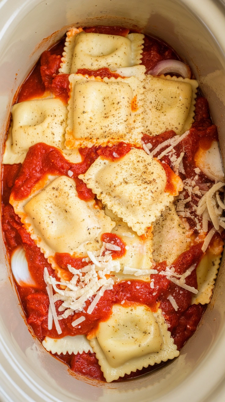 Slow Cooker Sausage and Ravioli Lasagna