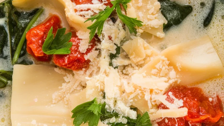 Slow Cooker White Lasagna Soup - Featured