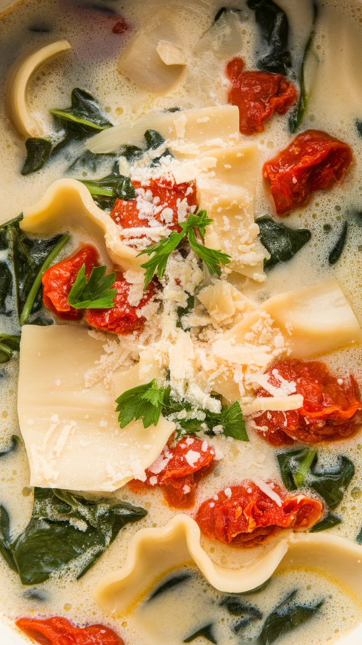 Slow Cooker White Lasagna Soup