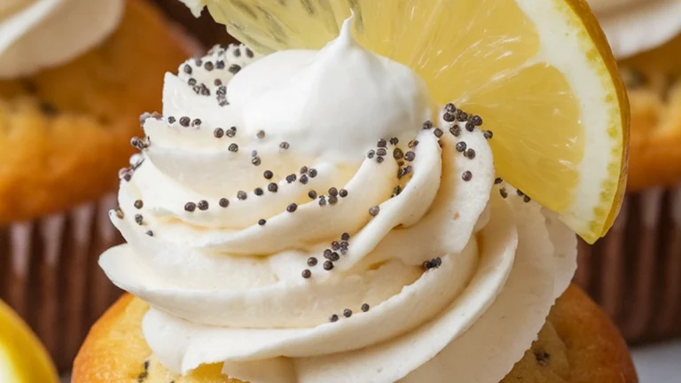 Sourdough Discard Lemon Poppyseed Cupcakes - Featured