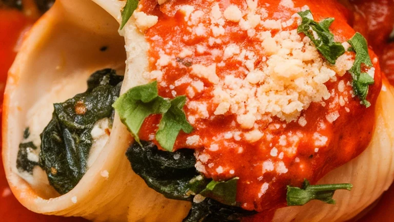 Three Cheese Stuffed Shells with Spinach - Featured