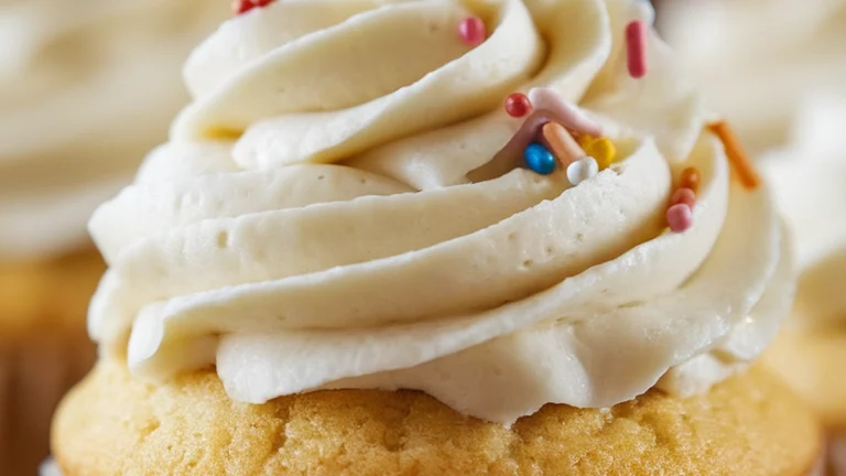 Vanilla Cupcakes With Vanilla Buttercream Frosting - Featured