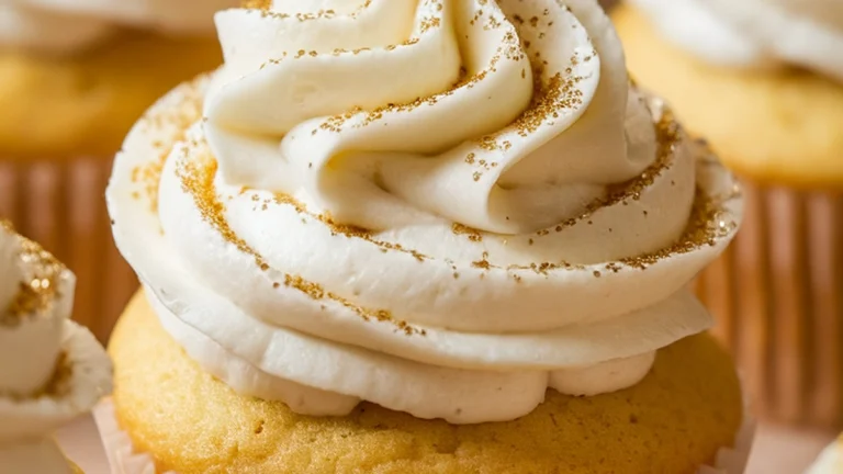 Vanilla Cupcakes With Vanilla Buttercream Frosting - Featured