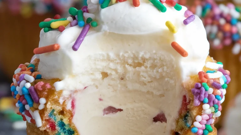 Vanilla Ice Cream Filled Funfetti Cupcakes with Chantilly Cream - Featured