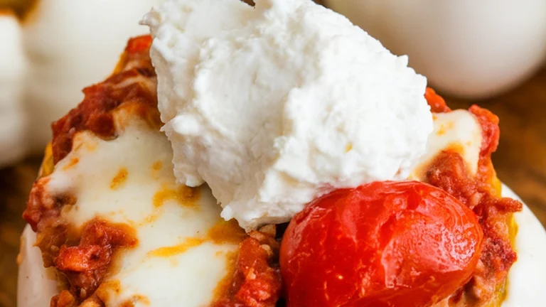 White Lasagna Stuffed Peppers - Featured