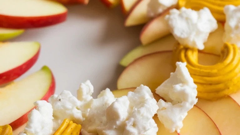 Apples with Yellow Mustard and Goat Cheese - Featured