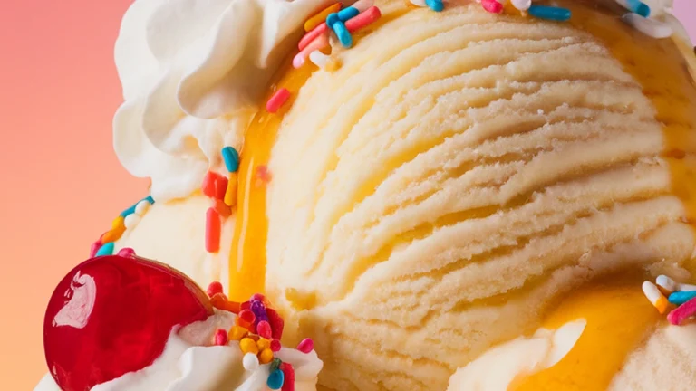 Banana and Ice Cream with Sprinkles and Cherries - Featured